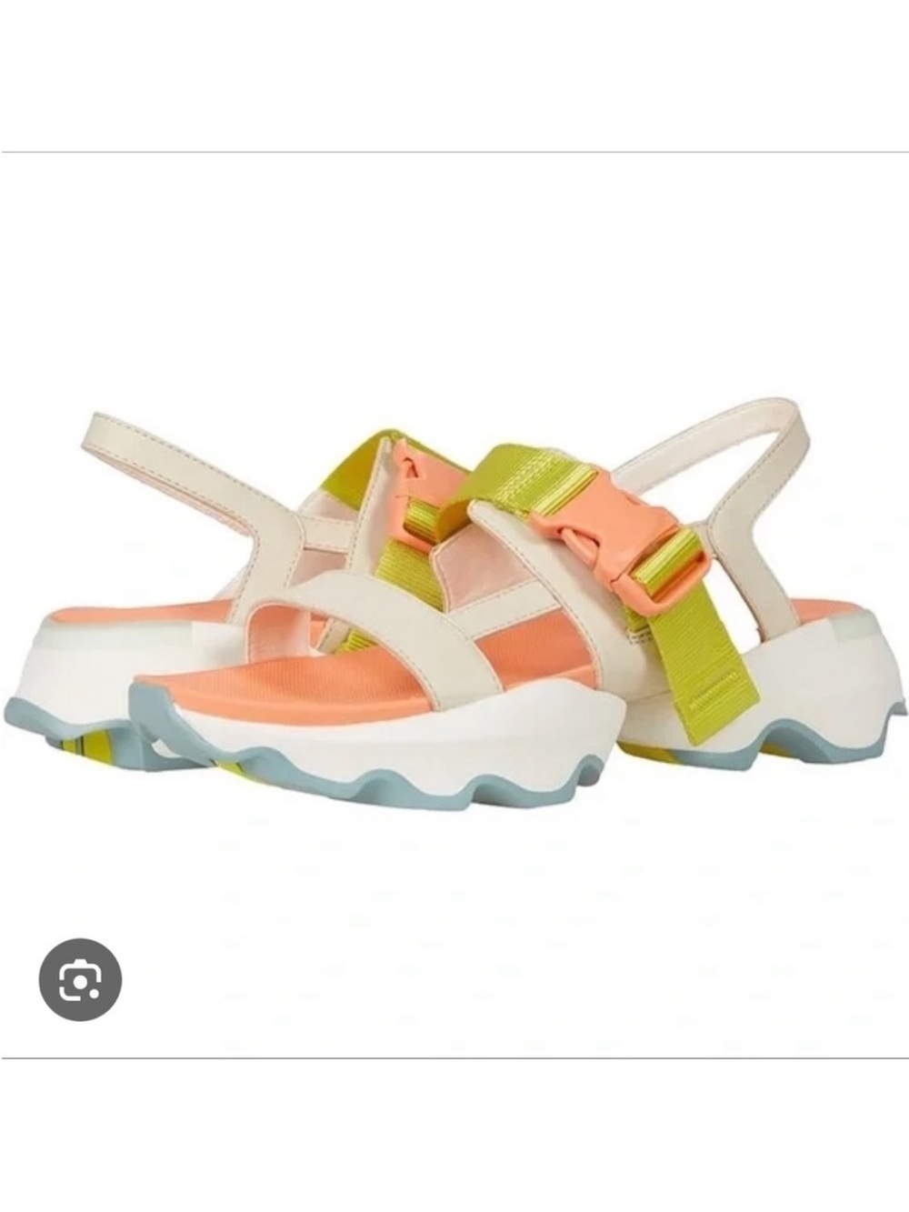 Sorel Kinetic Impact Sling Chalk Paradiso Peach Strappy Sandals Size 9